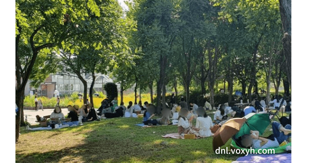 서울숲에서 시민들의 휴식