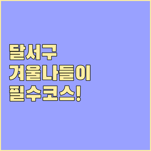 겨울철 대구 달서구 실내외 나들이 장..