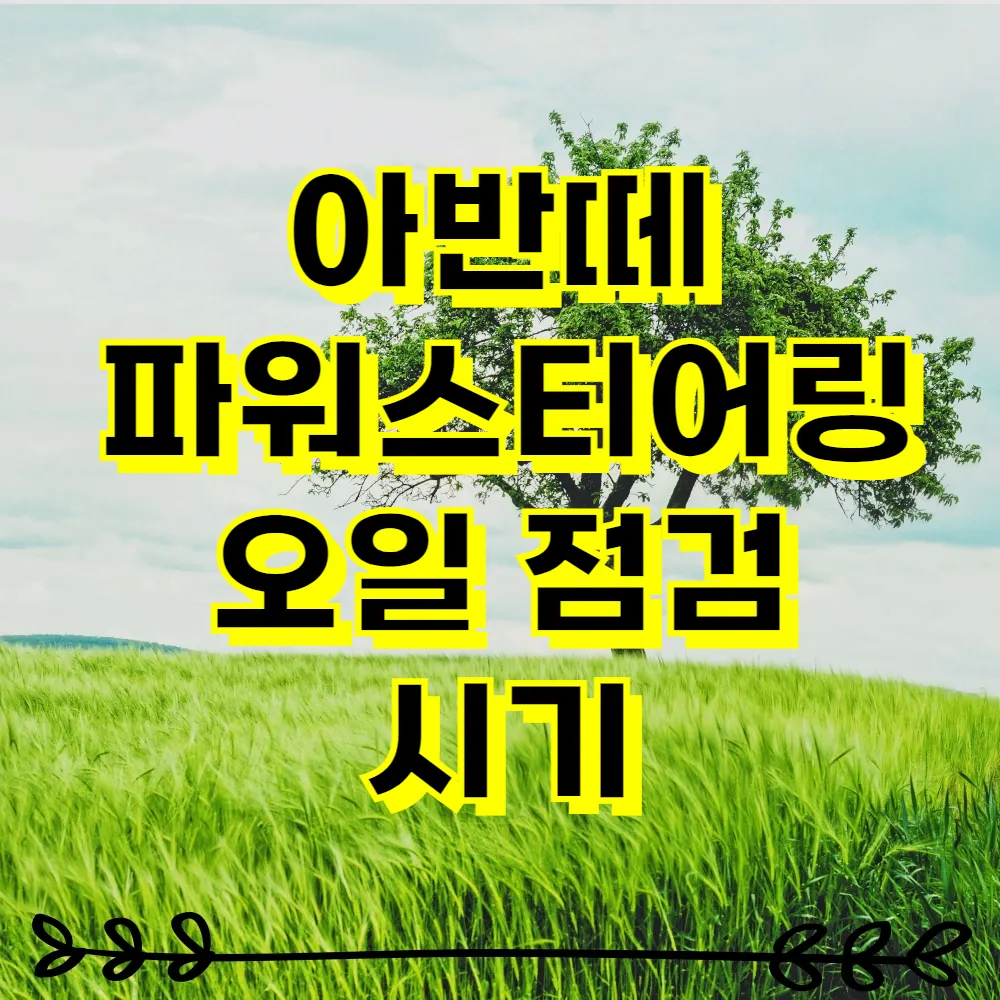아반떼 파워스티어링 오일 점검 시기