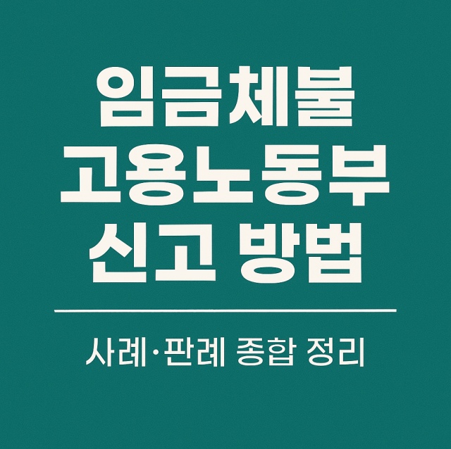 임금체불 고용노동부 신고 방법과 절차, 실제 사례와 판례를 종합 정리한 법률 정보 이미지