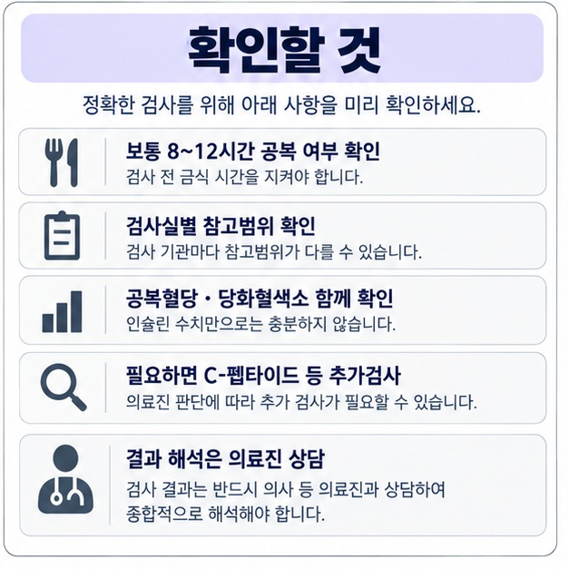 공복 여부 검사실 참고범위 공복혈당 당화혈색소 추가검사를 함께 확인하는 체크리스트 이미지