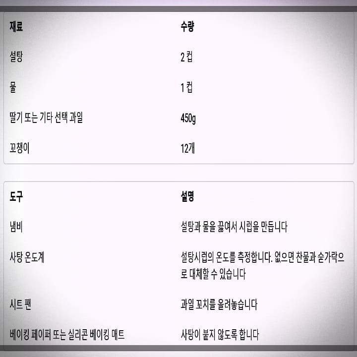 탕후루-재료-수량-도구