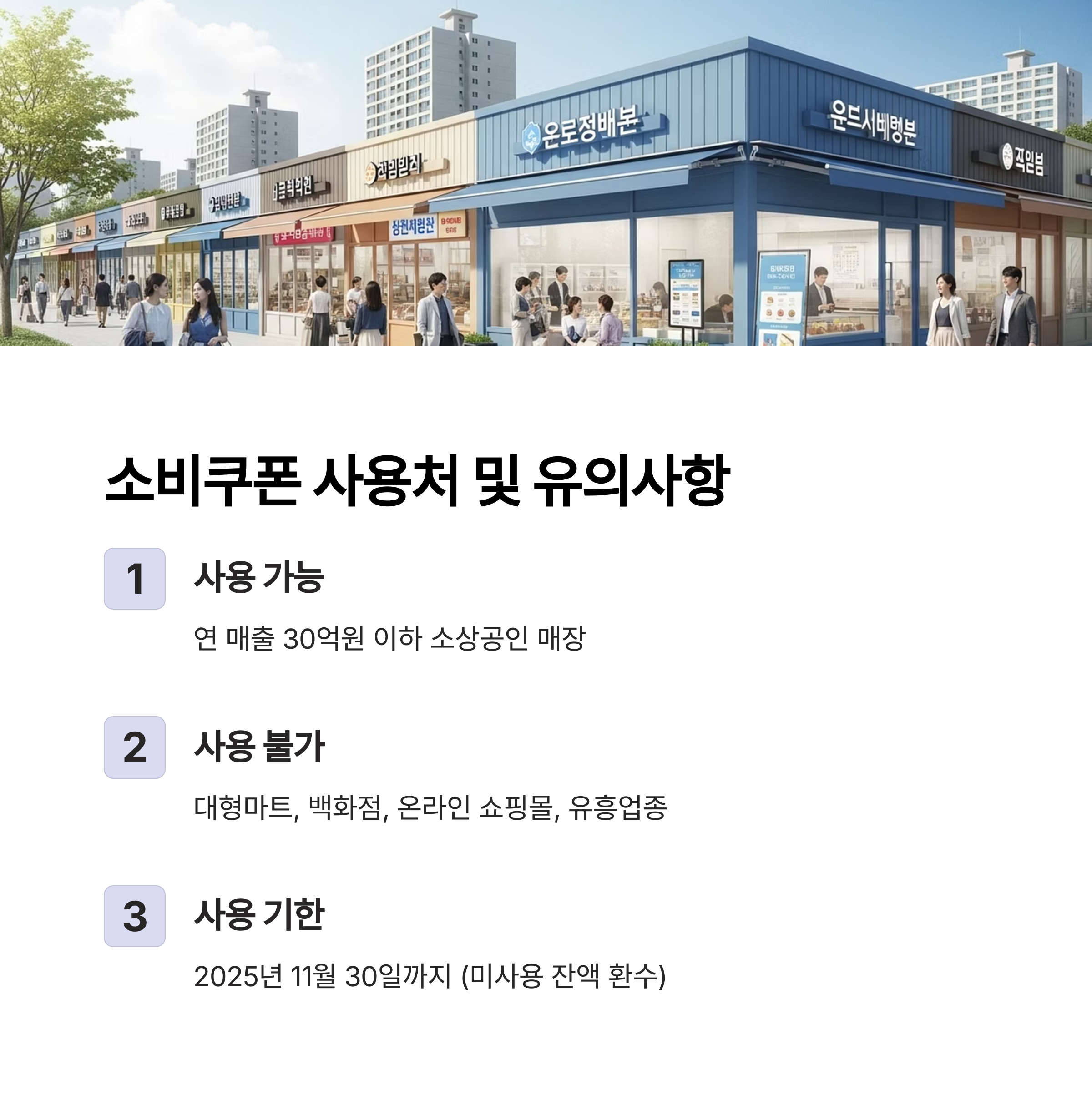 소비쿠폰 사용처 및 유의사항