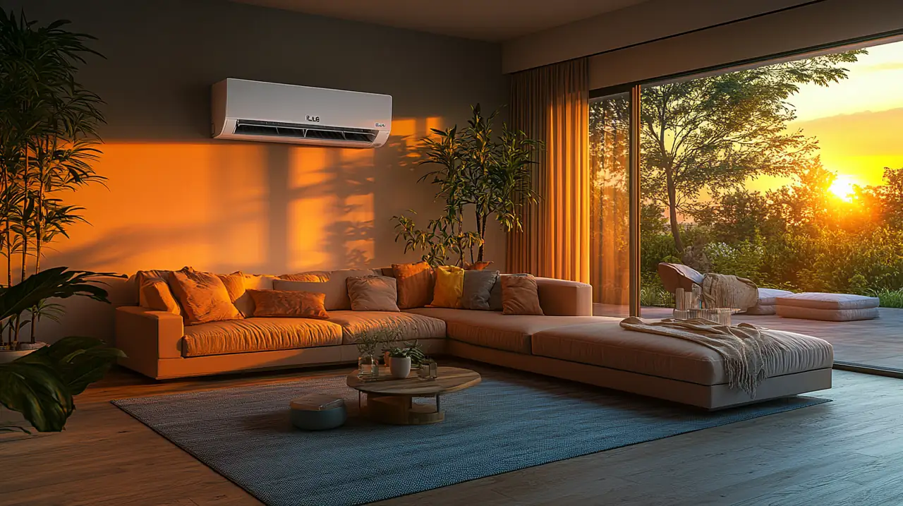 LG 에어컨의 와이드케어 기능으로 쾌적한 환경이 유지되는 넓은 개방 공간. 지속 가능한 디자인과 뛰어난 통풍을 통해 모든 공간에서 편안함을 제공합니다.