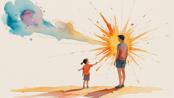 아이에게 &quot;이건 해도 돼&quot;, &quot;이건 안 돼&quot;를 말할 수 있는 부모는 든든한 존재입니다에 관한 그림