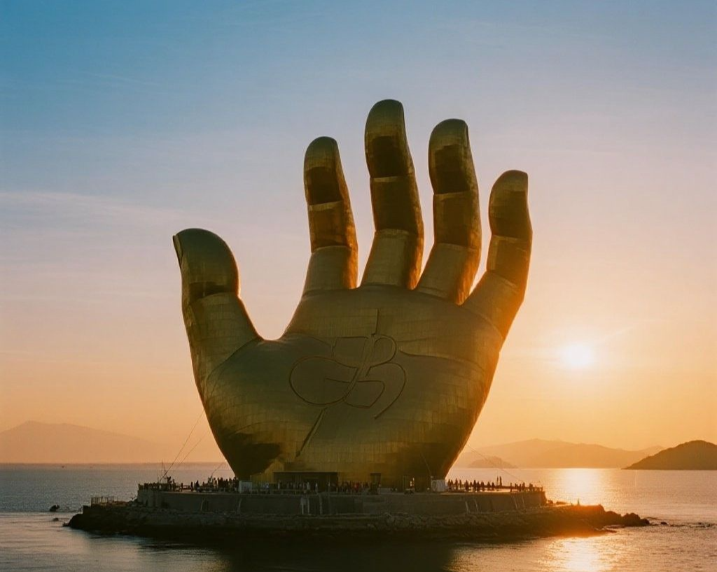 포항 호미곶에서 상생의 손과 등대를 배경으로 떠오르는 2026년 신년 일출