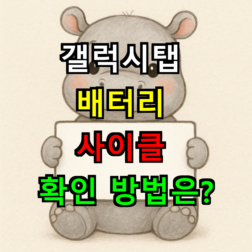 갤럭시탭 배터리 사이클 확인하는 방법은? 정확한 측정법 완벽 가이드