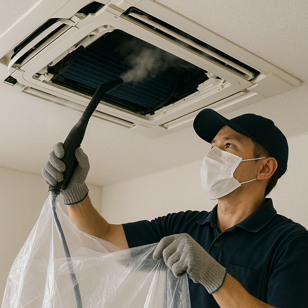 천장형 에어컨 청소