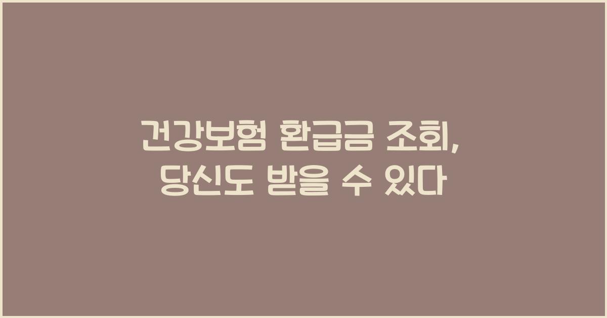 건강보험 환급금 조회