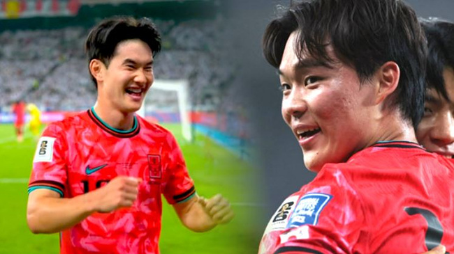 2026 북중미 월드컵에서 이라크전에서 골을 넣은 김진규, 오현규 사진