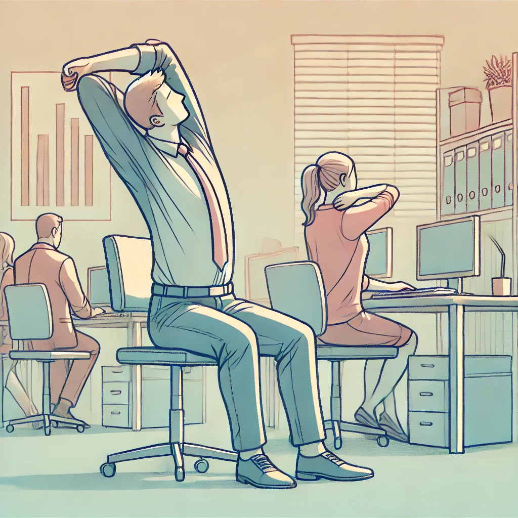 직장인 업무 중 사무실에서 가볍게 스트레칭