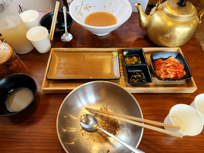 all dishes emptied.