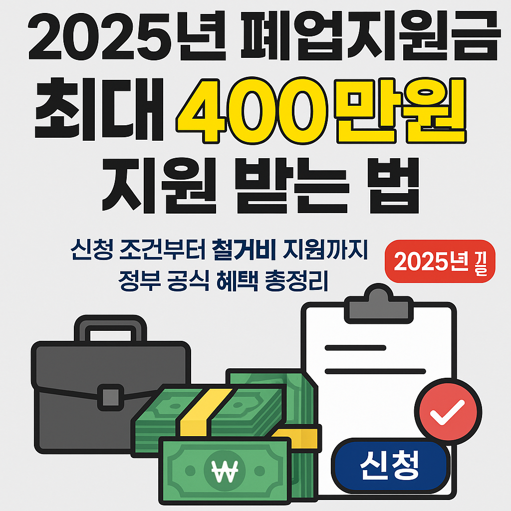 2025년 폐업지원금 총정리｜조건부터 신청방법까지 완벽 가이드