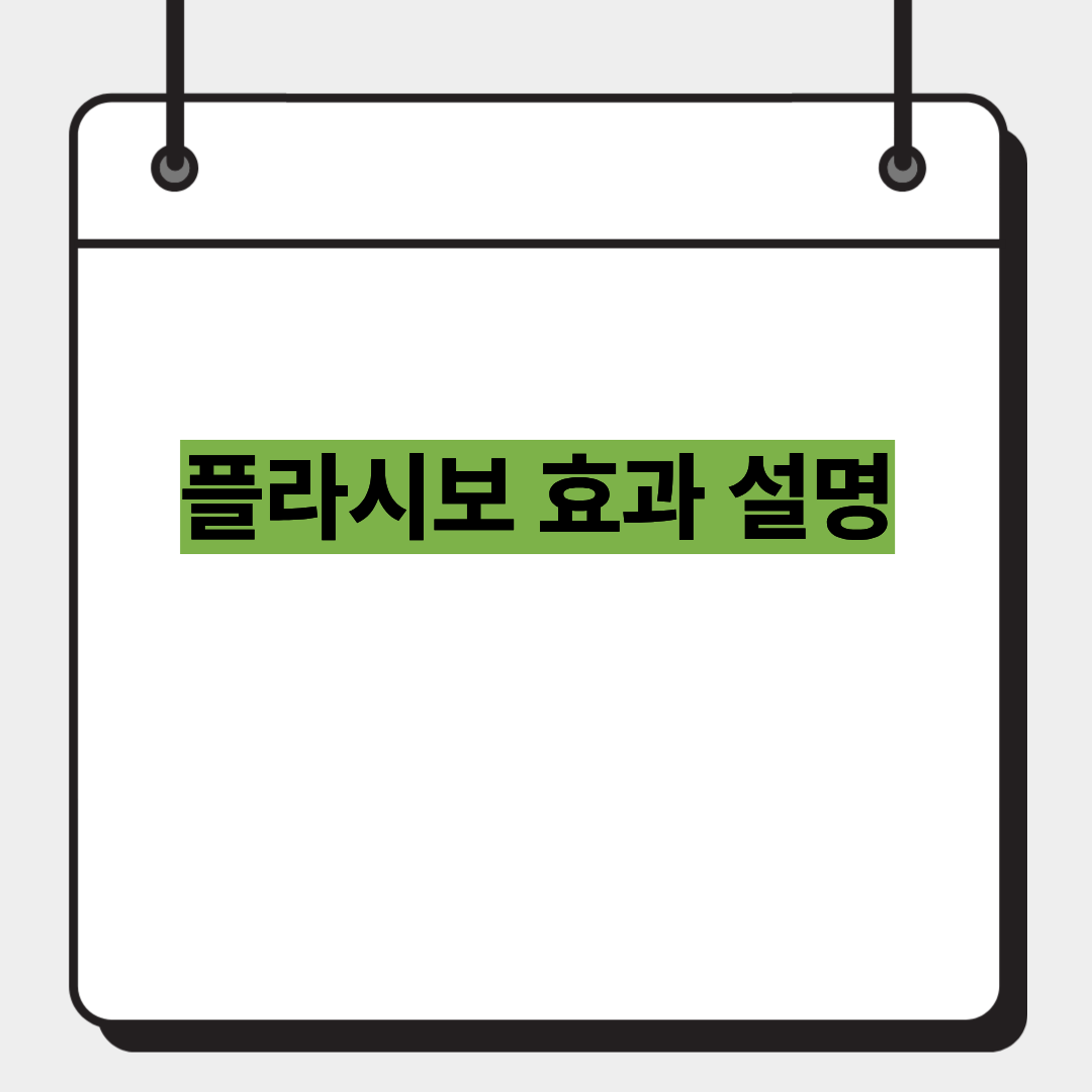 플라시보 효과 설명