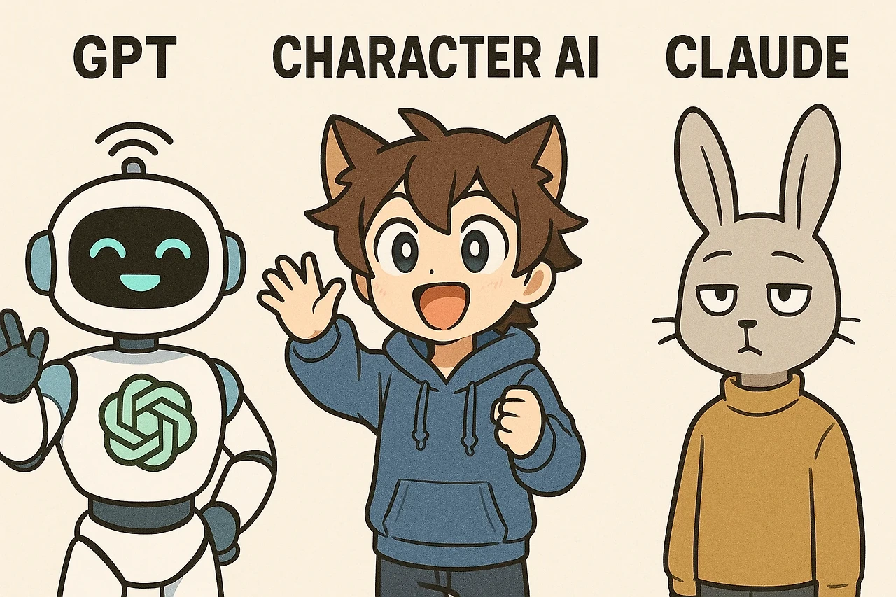 GPT vs 캐릭터AI vs Claude (다중모듈 비교, 반응정도, 설정가능성) 관련 이미지