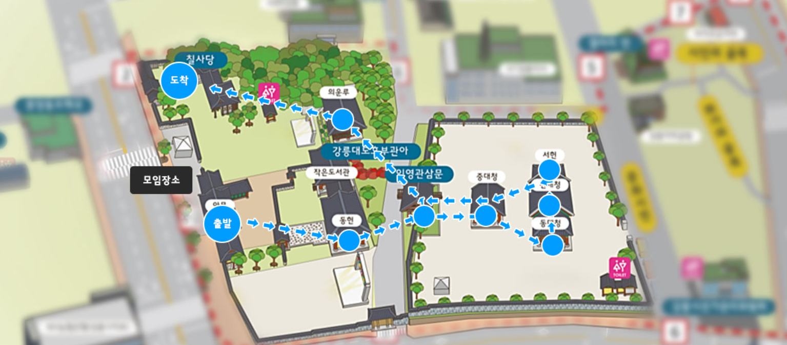 강릉야행 문화해설 코스 안내도