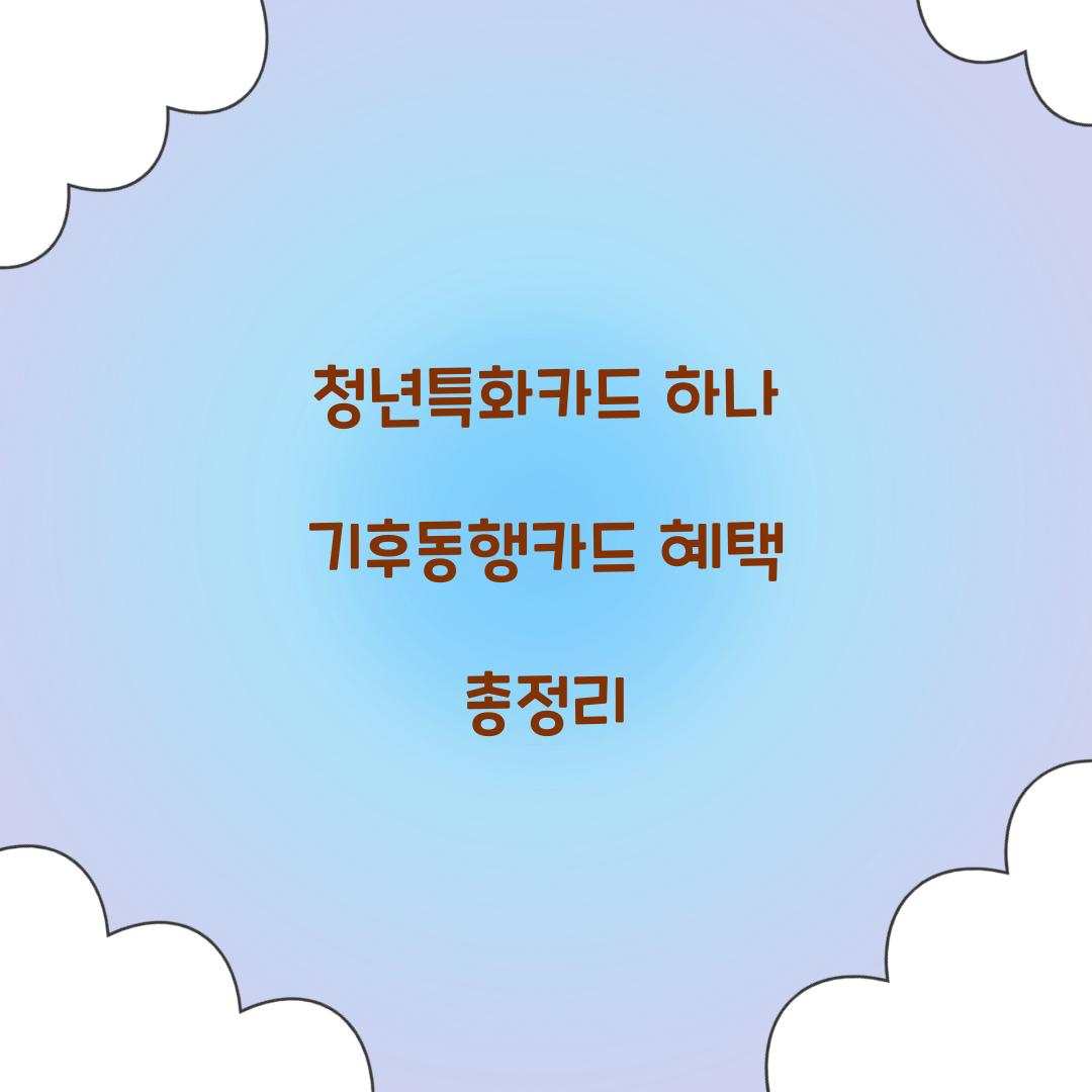 청년특화카드 하나 기후동행카드