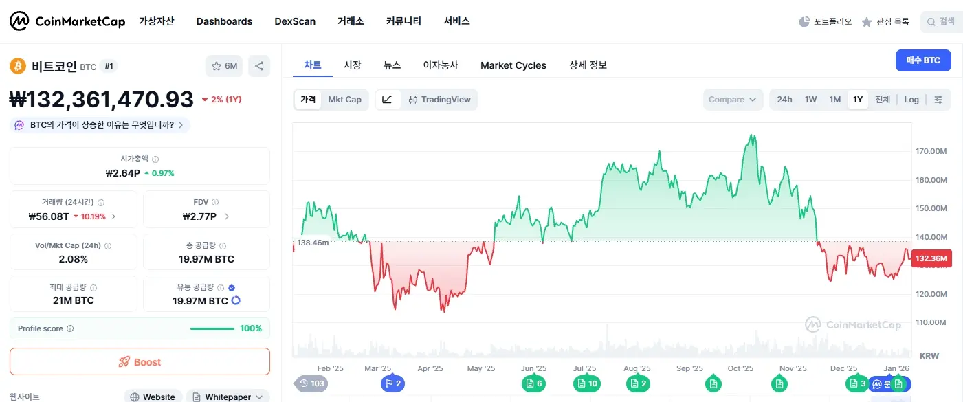 비트코인 1년 변동 그래프
