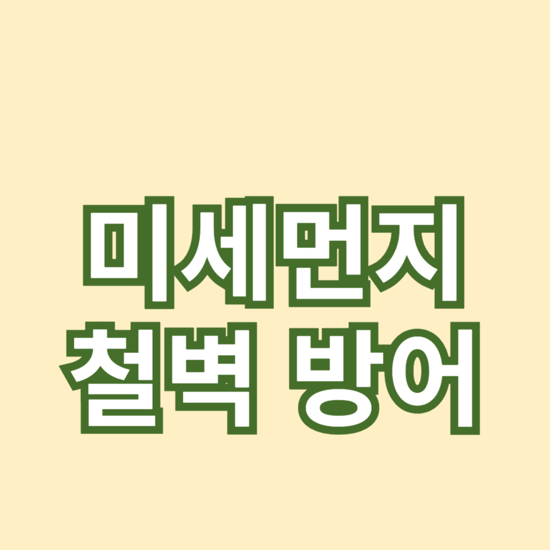 미세먼지 철벽 방어: 건강한 호흡을 위한 필수 꿀팁
