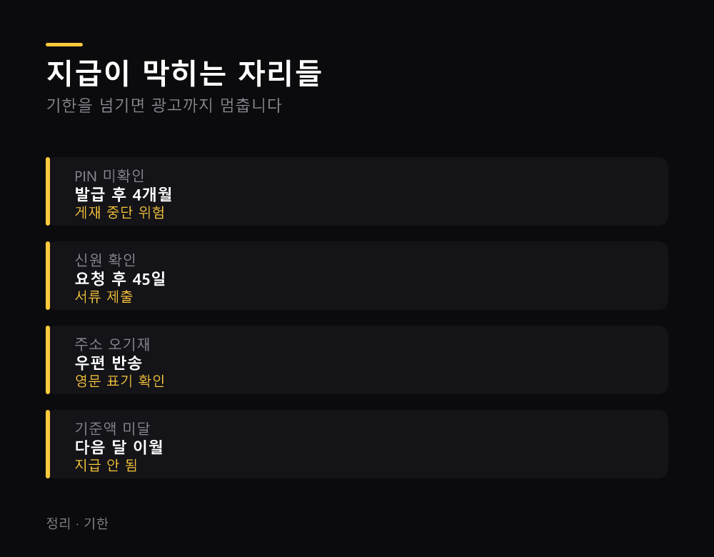 지급이 막히는 자리들