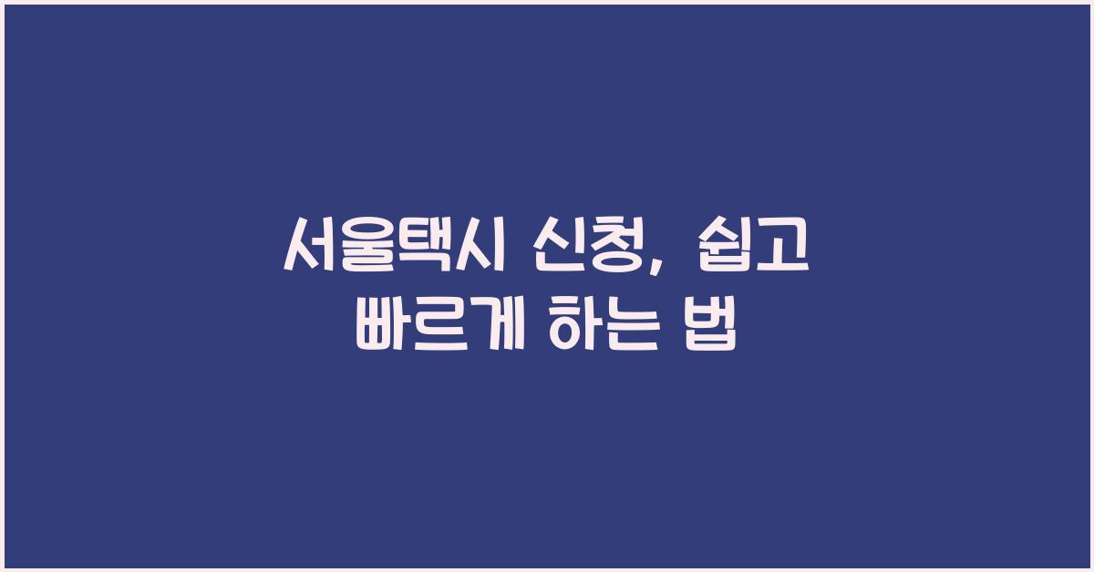 서울택시 신청