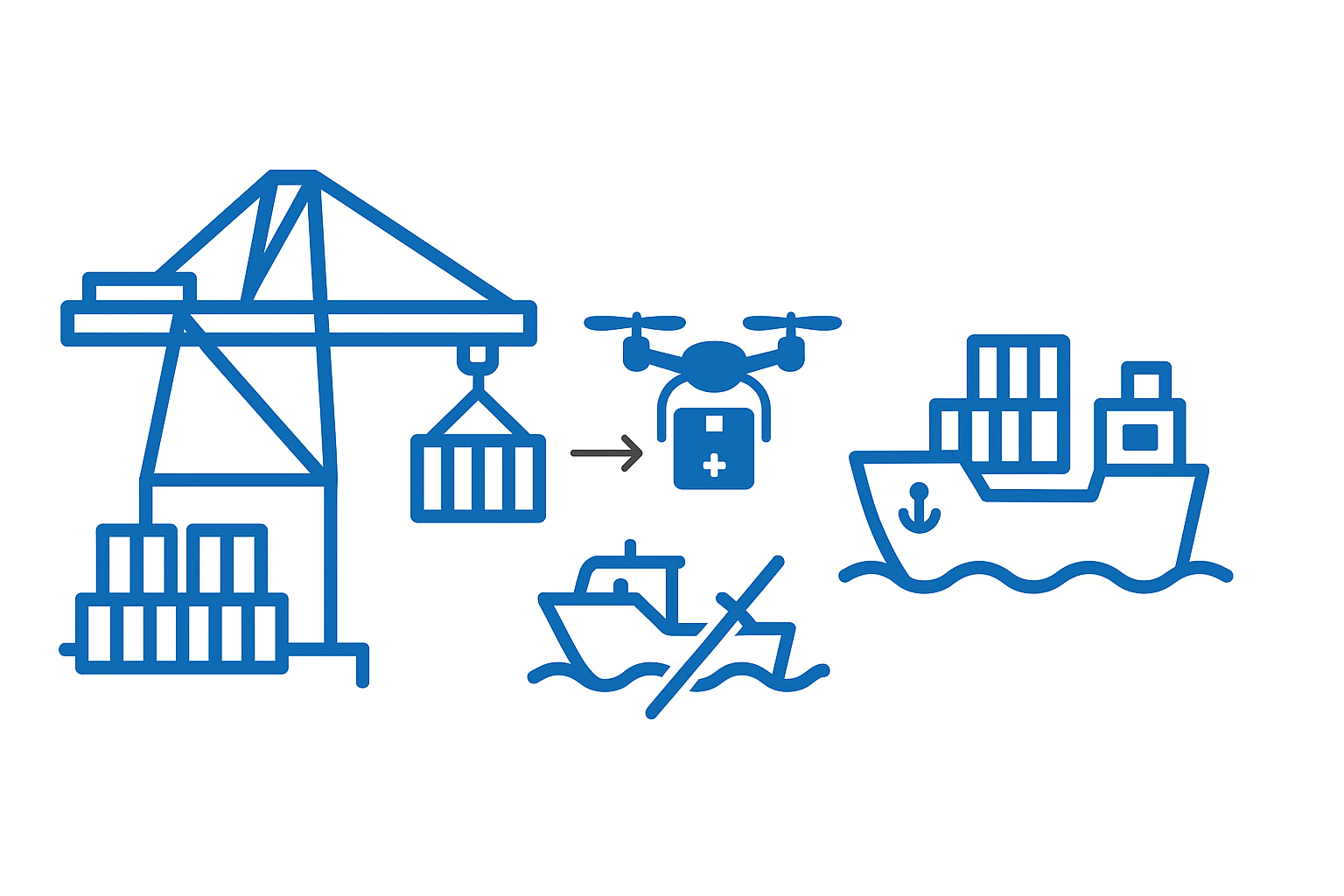 컨테이너 터미널–선박 간 드론 인계