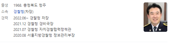 윤희근 프로필