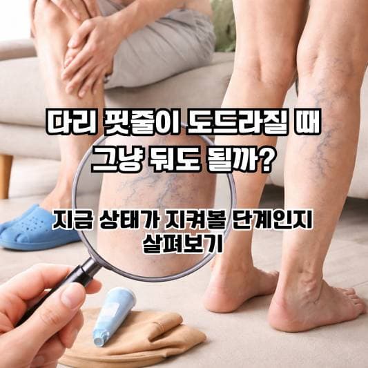 하지정맥류가 심해질 때 위험 신호와 관리 기준을 차분히 살펴보는 일상 장면
