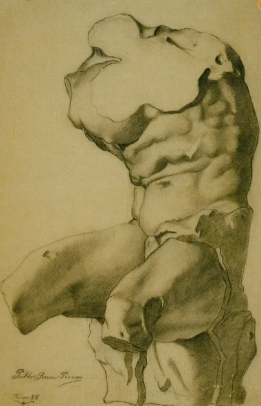 11세 피카소의 토르소 소묘