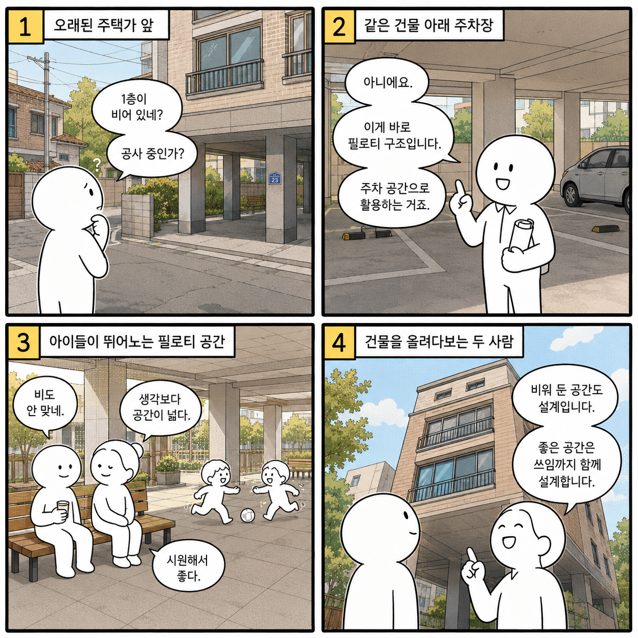 처음부터 설계를 고려한 필로티 공간