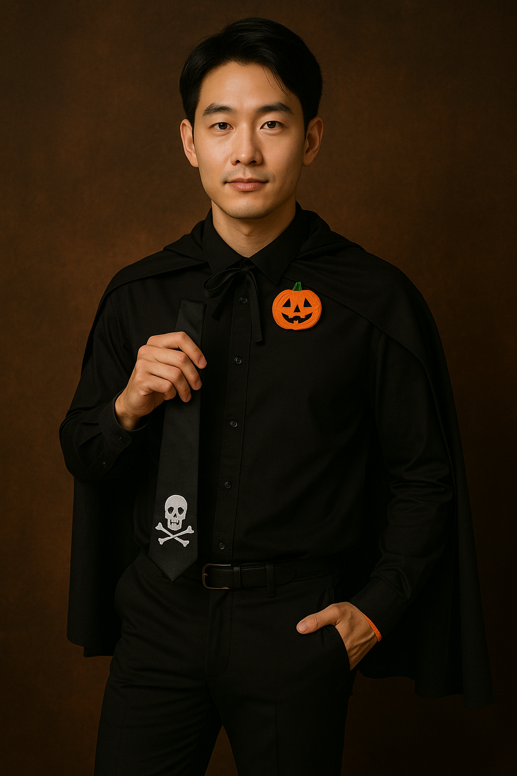 클래식 블랙 포인트룩 &ndash; &ldquo;하나만 바꿔도 핼러윈 완성&rdquo;