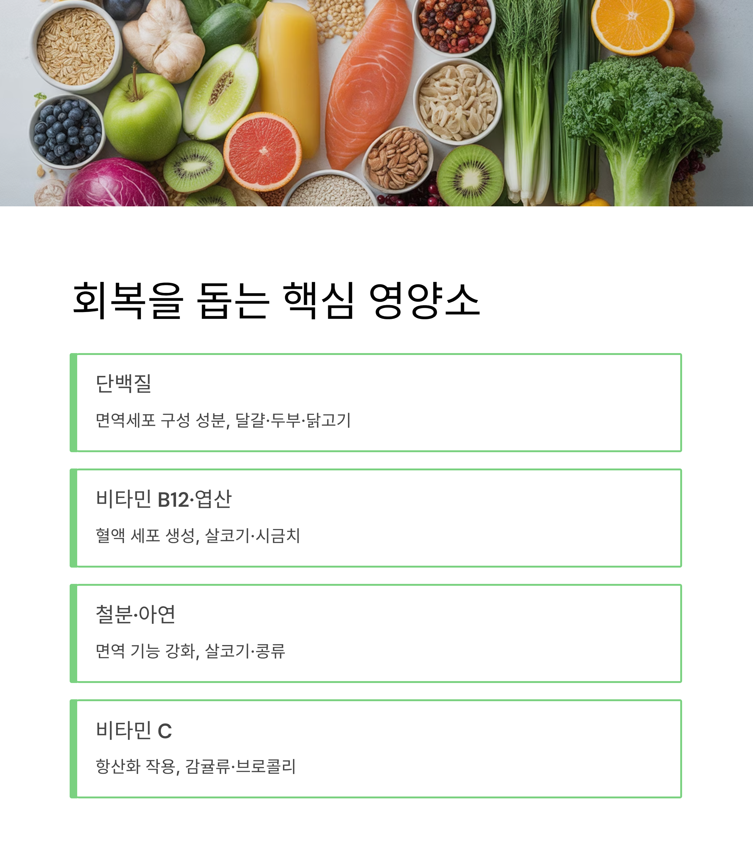 백혈구 낮을때 회복을 돕는 영양소