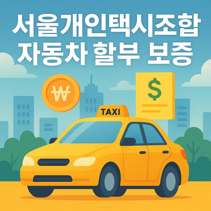 서울개인택시조합 자동차 할부 보증 자격 조건 절차 및 서류 관련사진