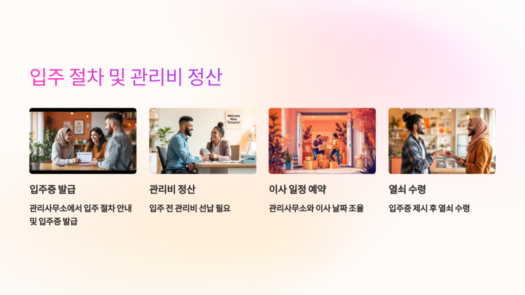 입주 절차 및 관리비 정산
