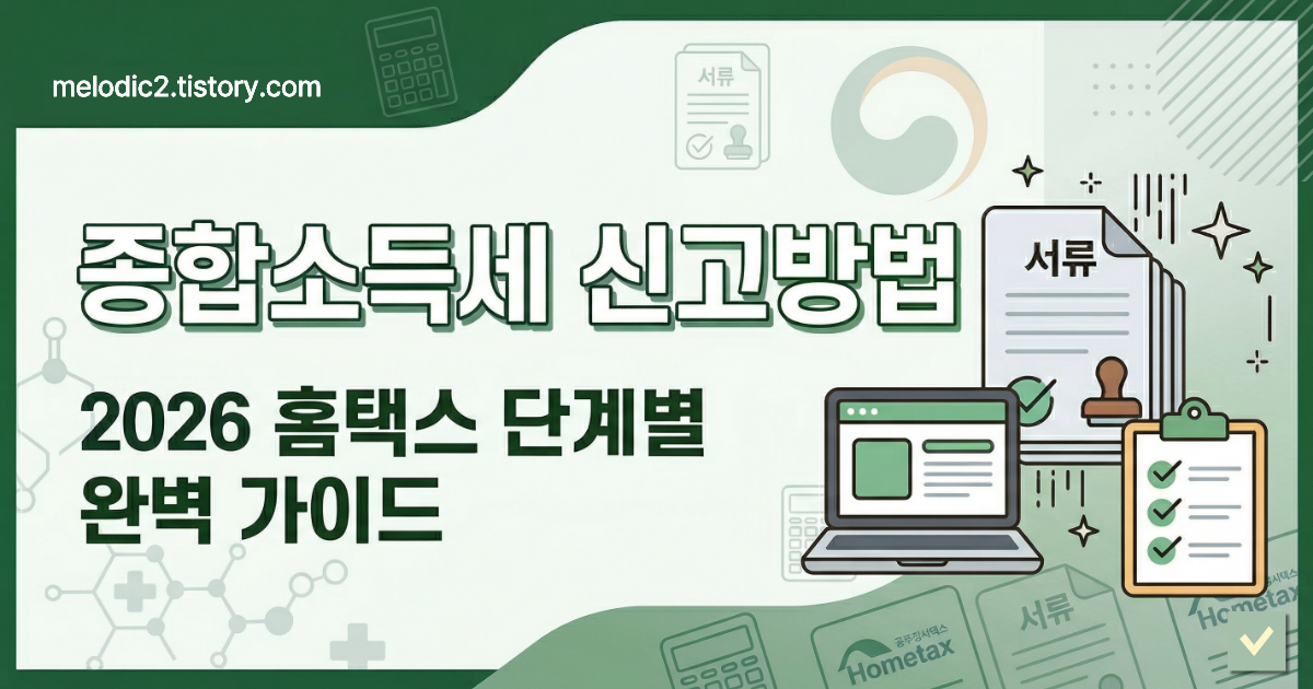 2026 종합소득세 신고방법 홈택스 단계별 완벽 가이드