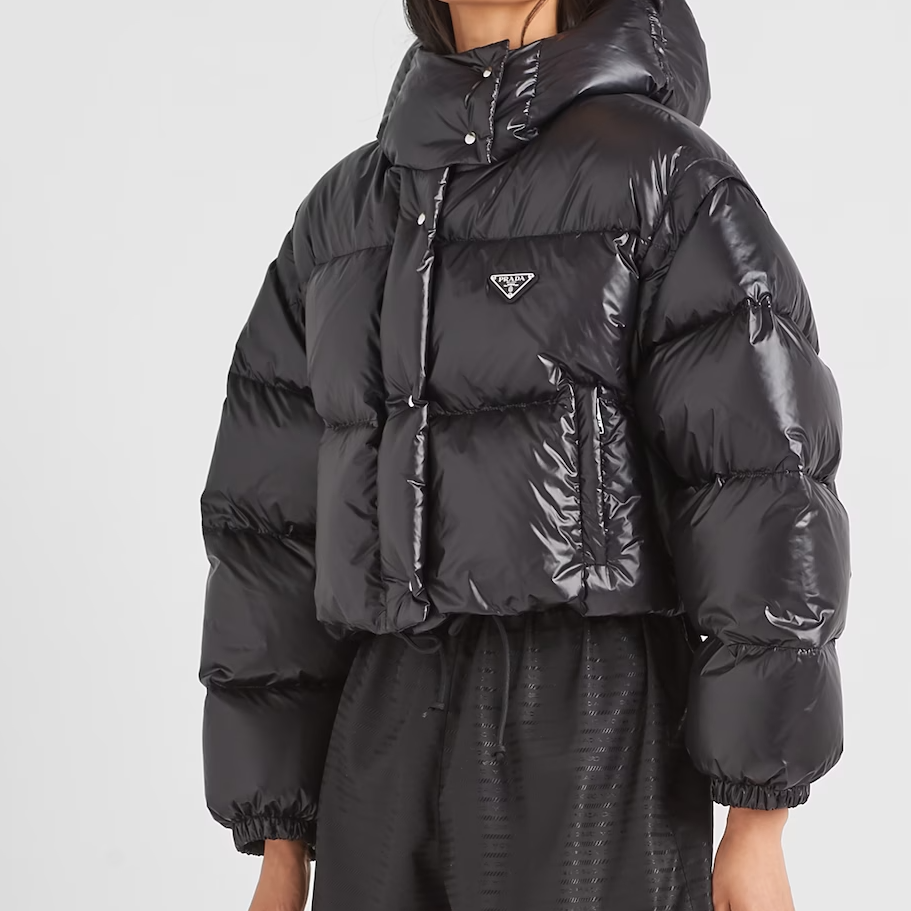 프라다 리나일론 컨버터블 크롭 다운 패딩 291973
