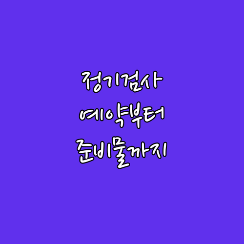 자동차 정기검사 예약부터 준비물까지 ..