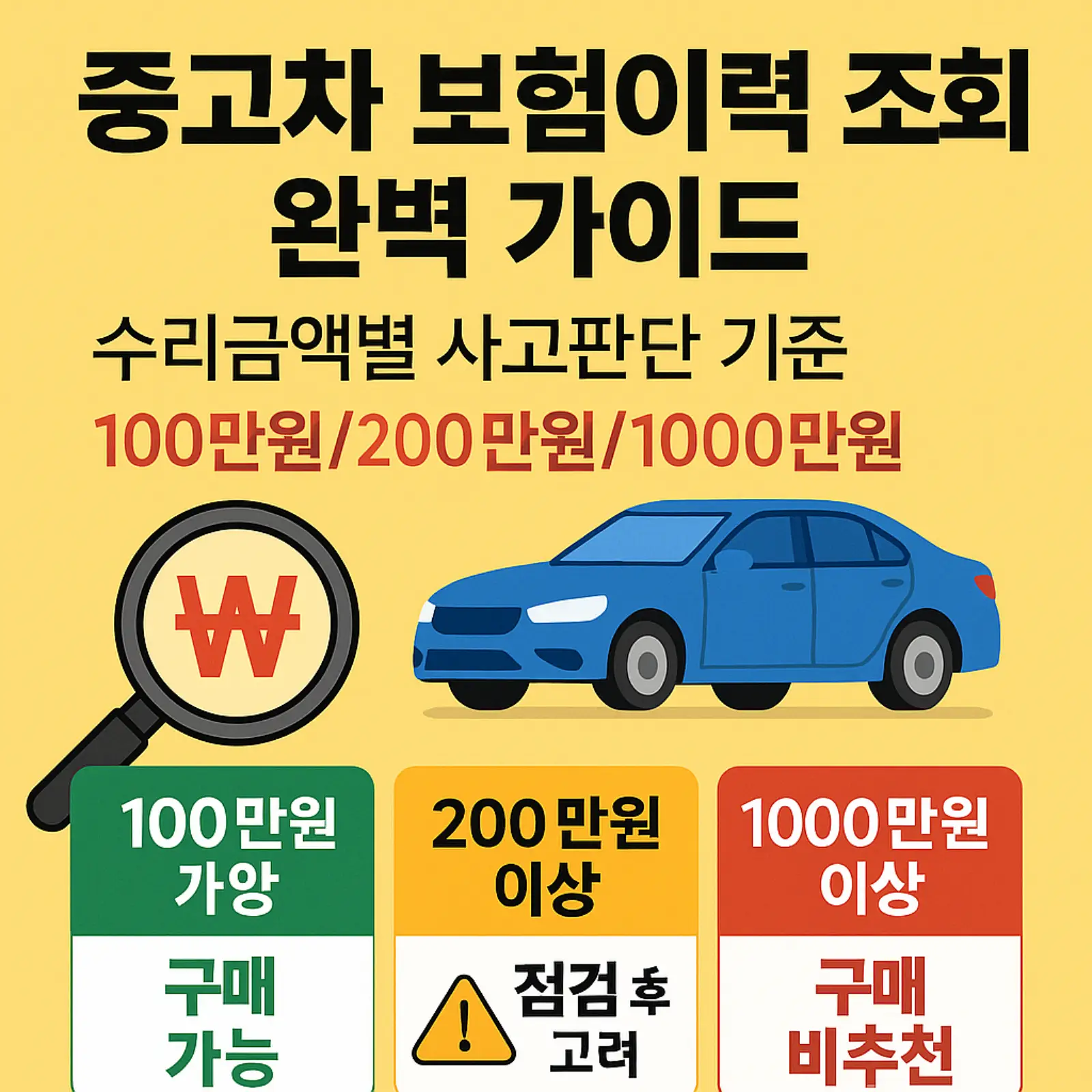 중고차-보험이력-조회-수리금액별-사고판단-기준-100만-200만-1000만-썸네일