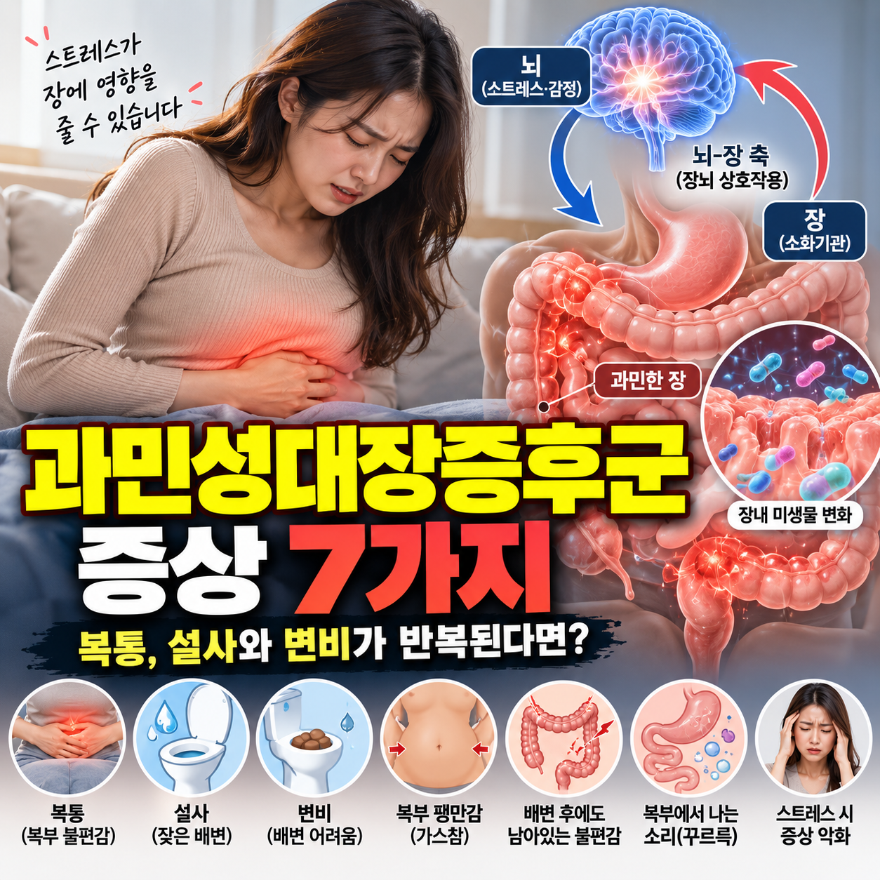 과민성 대장증후군의 복통과 설사&middot;변비 증상