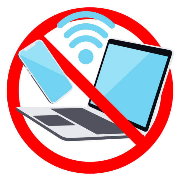 휴대전화 노트북 금지표시