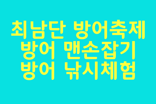 제주 모슬포 최남단 방어 축제 초대 가수 출연진 행사 총정리