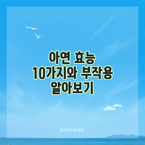 아연 효능 10가지와 부작용 알아보기