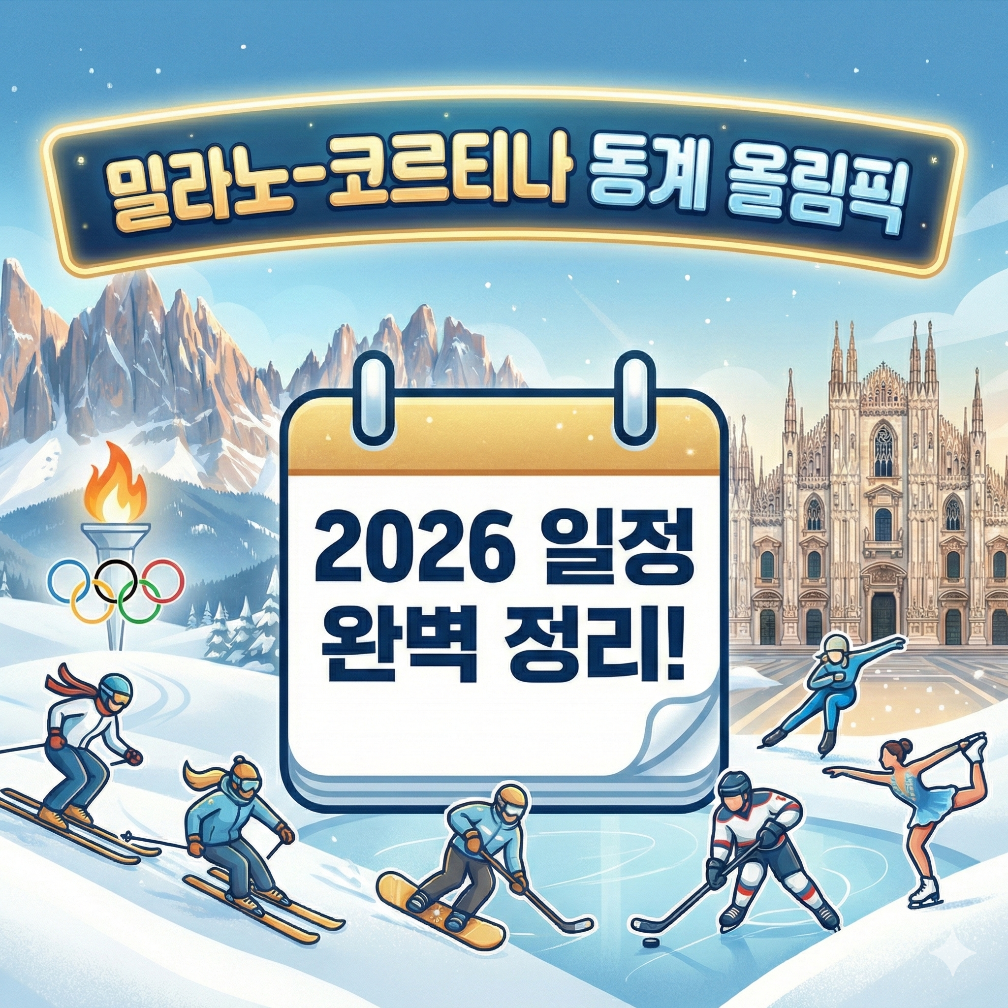 2026 밀라노 동계 올림픽 일정 및 대한민국 선수단 경기 시간표 총정리
