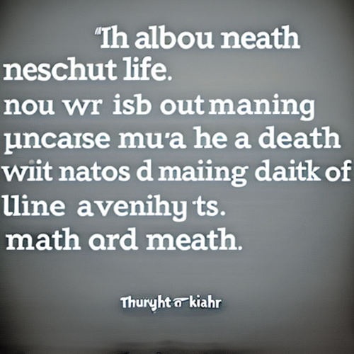죽음과 삶의 의미에 관한 생각