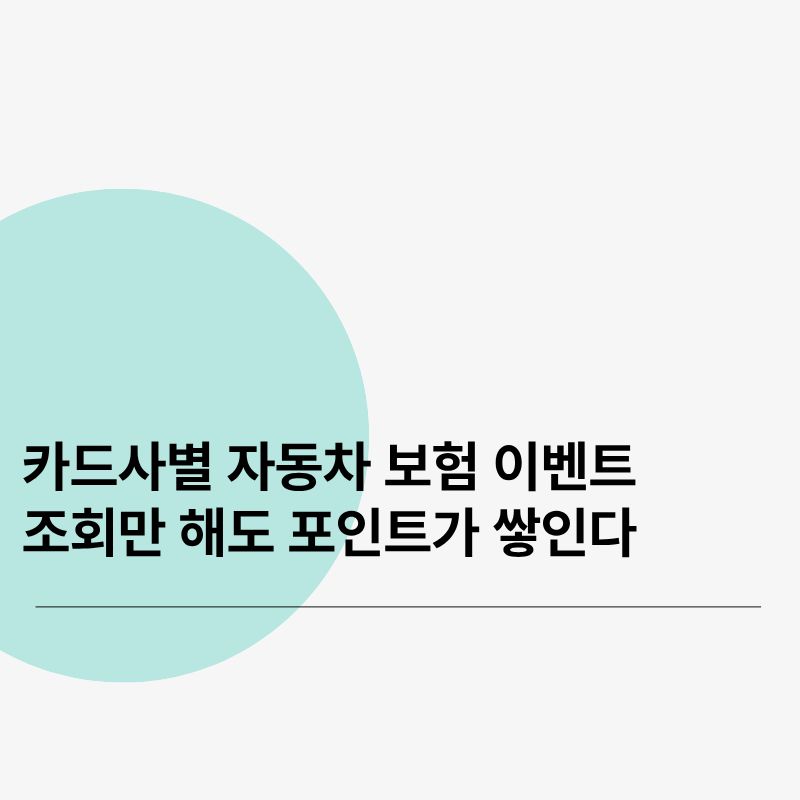 카드사별 자동차 보험 이벤트 총정리, 조회만 해도 포인트가 쌓인다