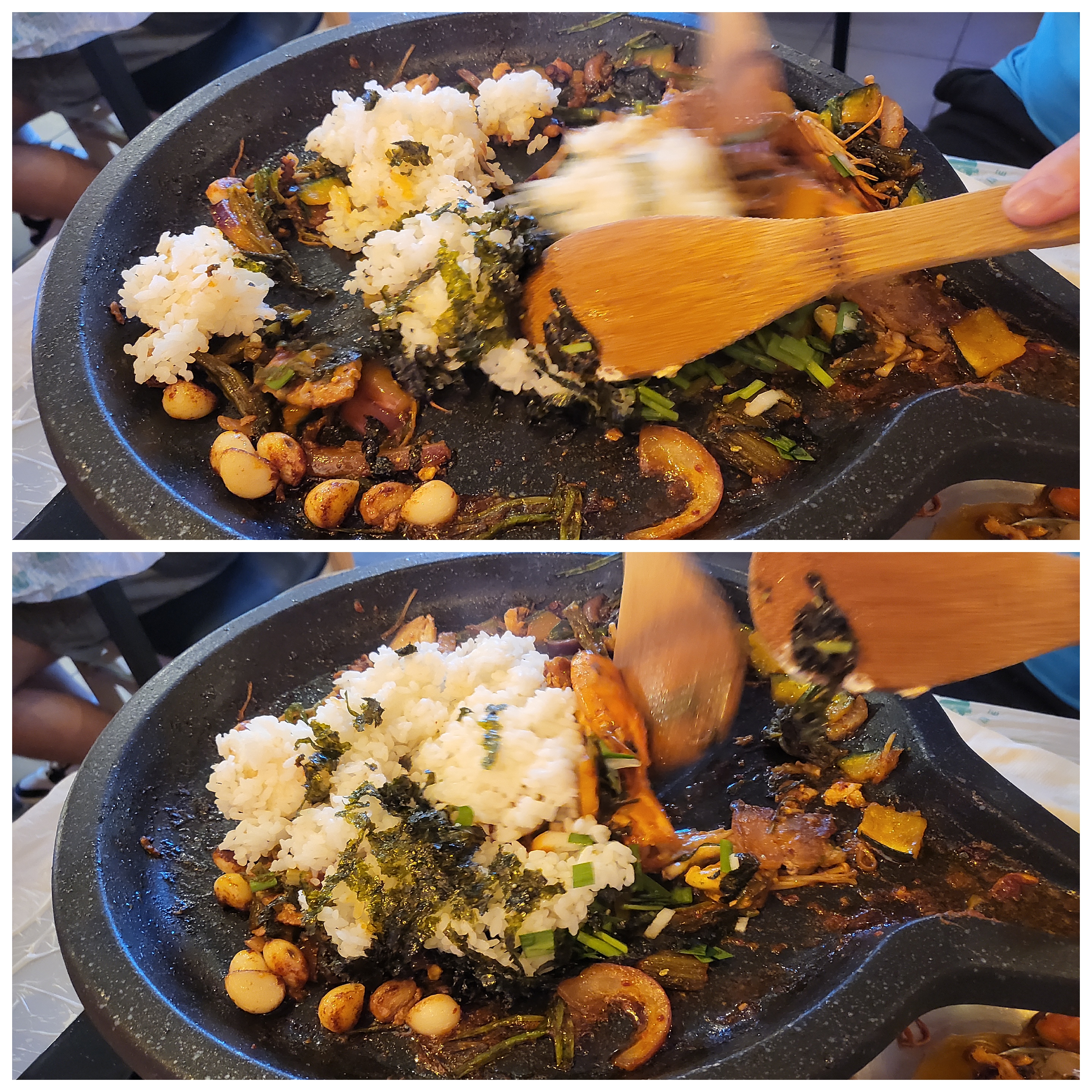 돌문어삼합 후 비빔밥