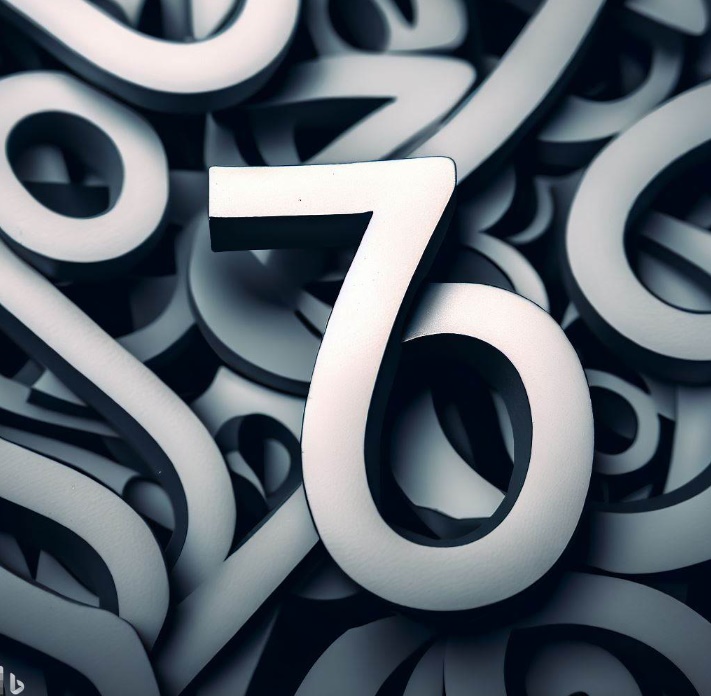 숫자 6과 7 여러 개가 뒤죽박죽된 모습(made by Bing)