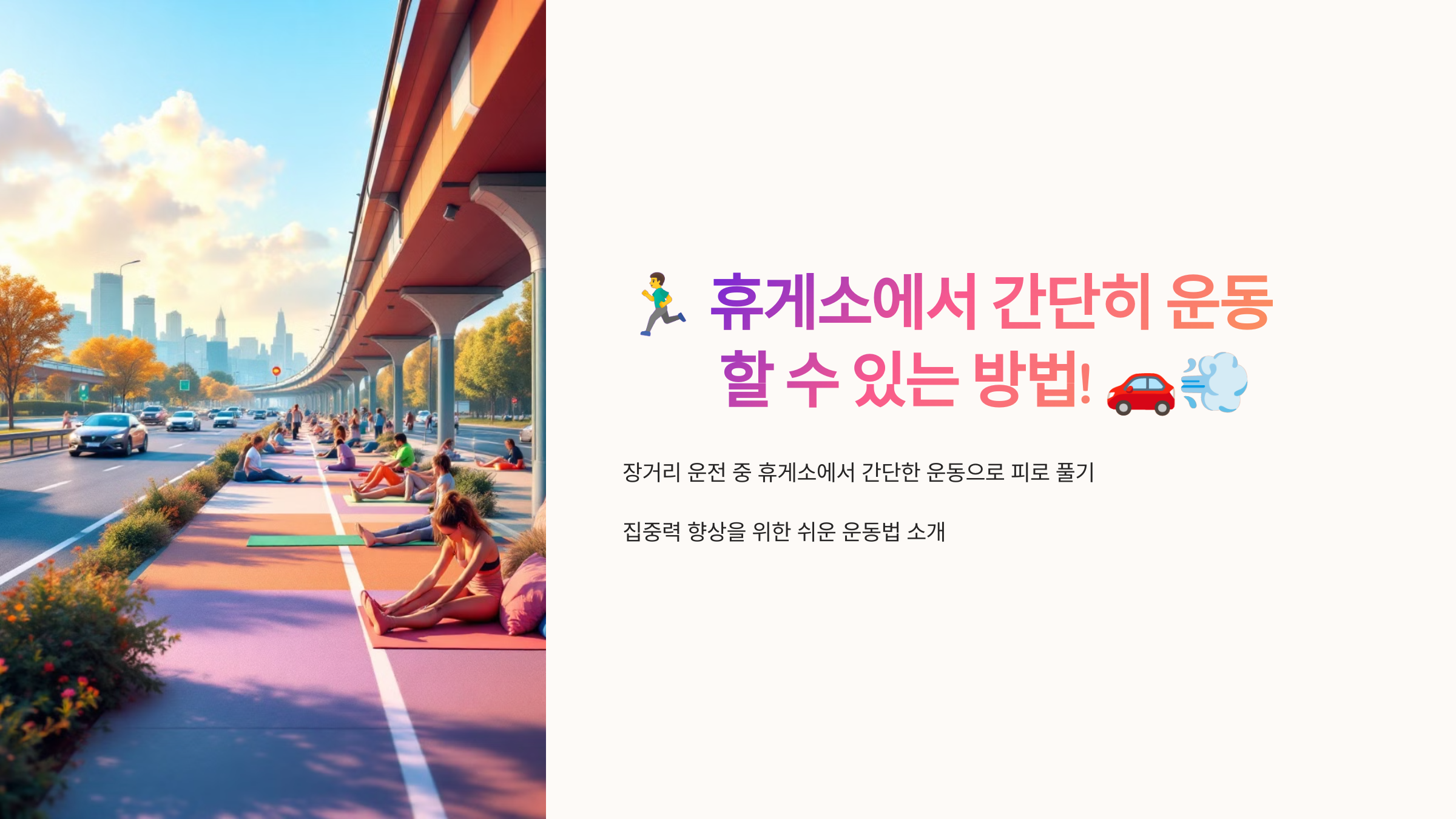 휴게소에서 간단히 운동할 수 있는 방법!