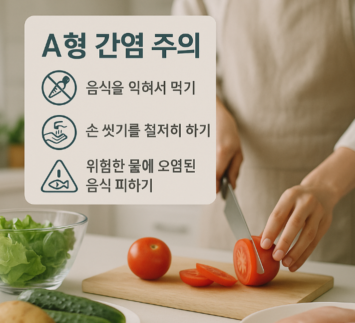 A형 간염 주의 이미지