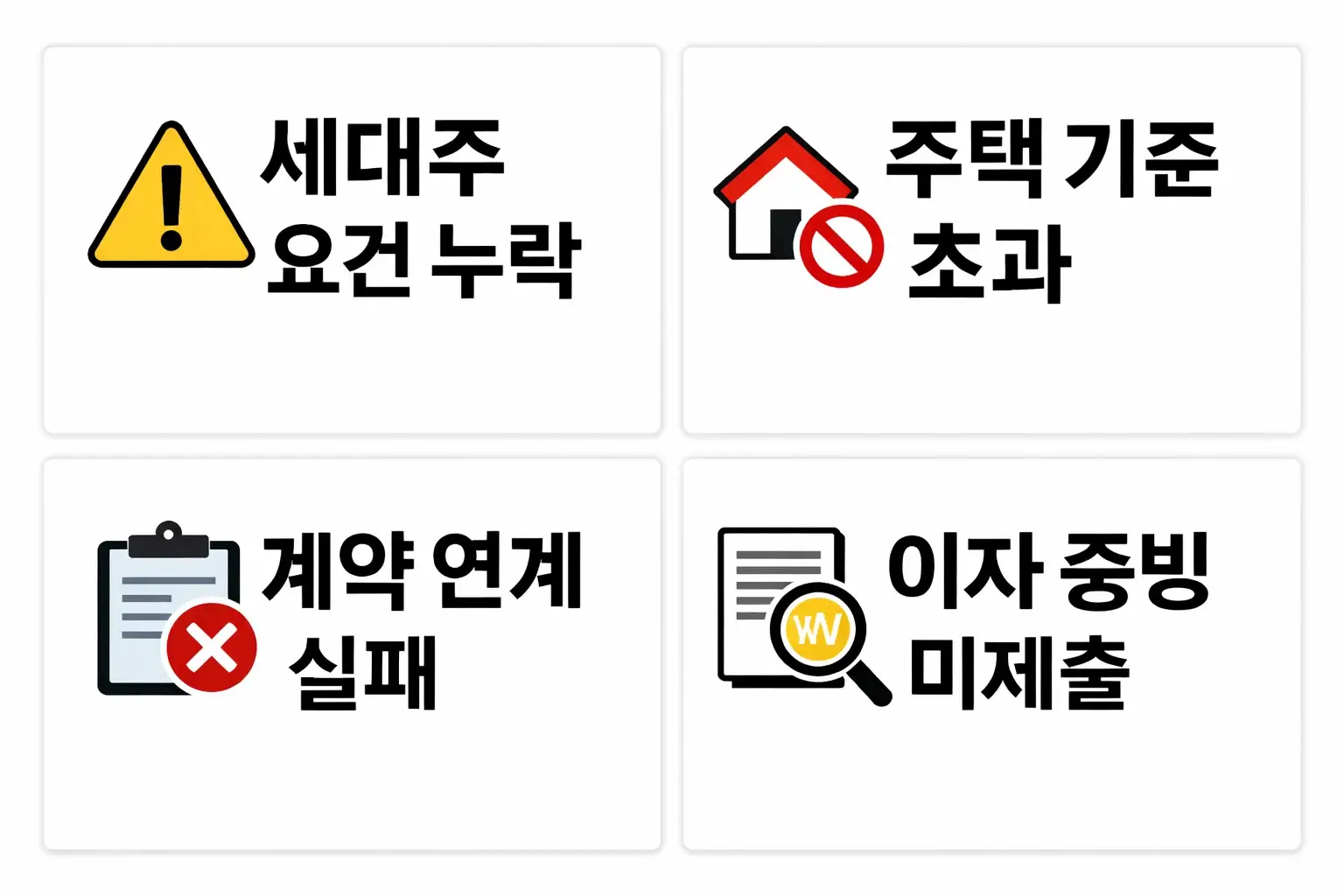 전세대출 이자 소득공제에서 탈락하는 세대주 요건 누락과 주택 기준 초과 등 대표 실패 사례 정리 이미지